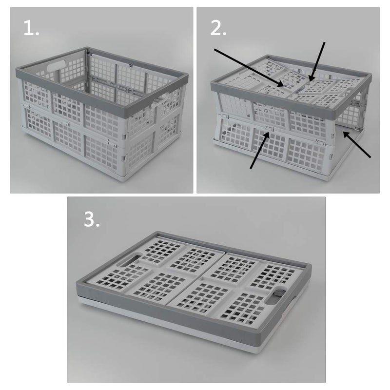 Doryh 34 Quart Plastic Crates, Collapsible Storage Crates/Stackable Storage Container Basket, 2-Pack - Image 3